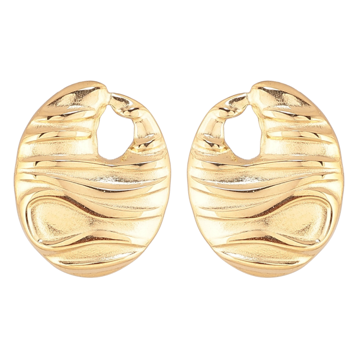 Сережки Xuping TTM Stainless Steel колір 14К пусети «Декоративні овали» фото №25 Сережки Xuping TTM Stainless Steel колір 14К пусети «Декоративні овали» фото №25