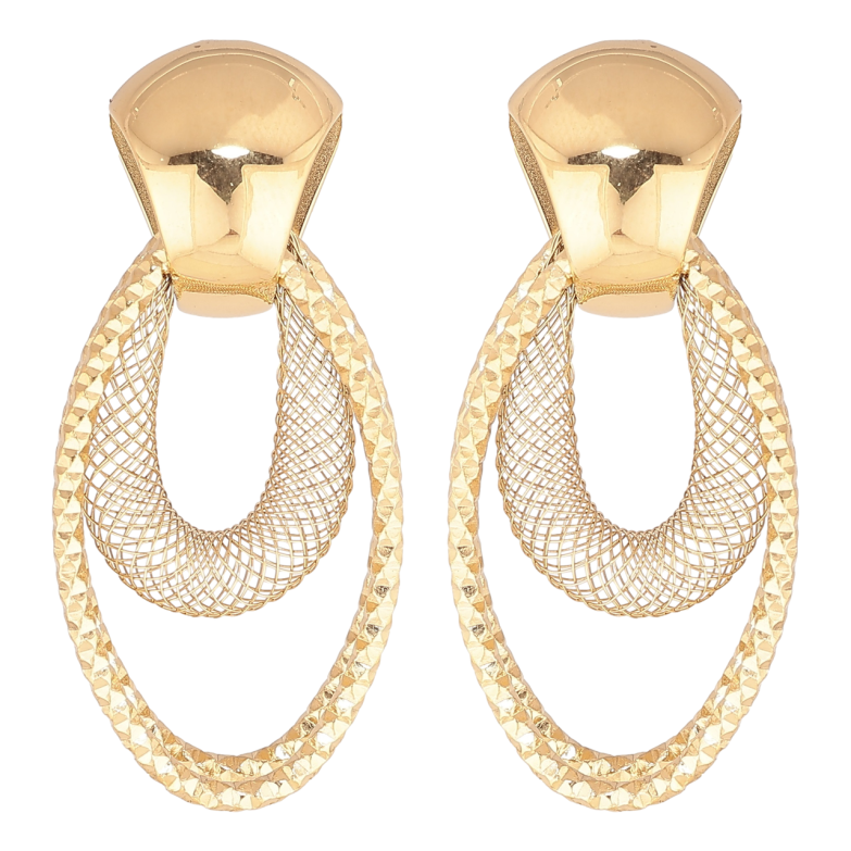 Сережки Xuping TTM Stainless Steel колір 14К пусети «Декоративний візерунок» фото №1 Сережки Xuping TTM Stainless Steel колір 14К пусети «Декоративний візерунок» фото №1