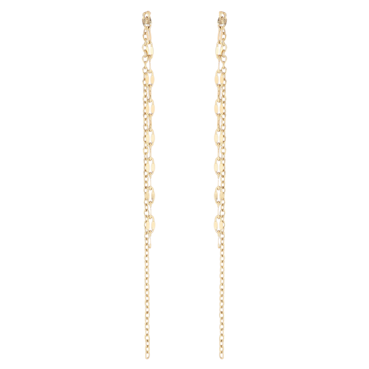 Сережки Xuping TTM Stainless Steel колір 14К пусети «Підвіски з ланцюжків» фото №15