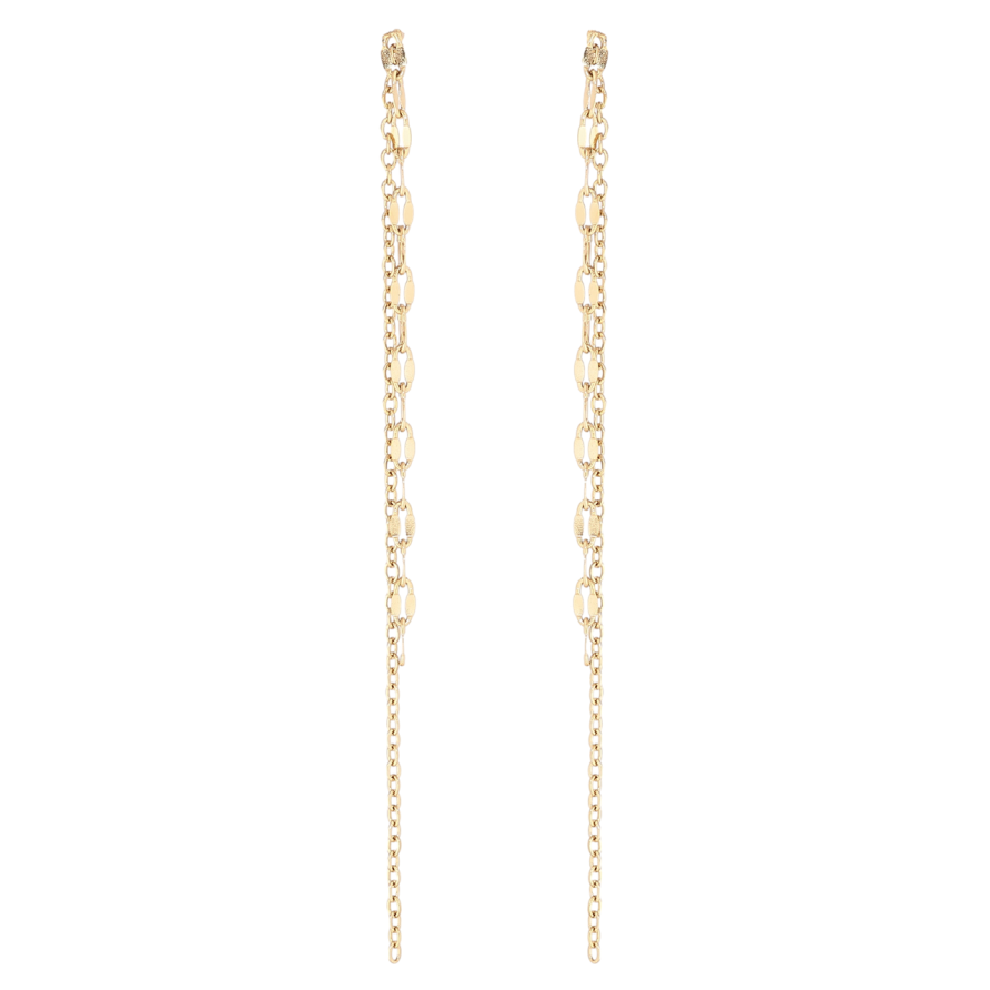 Сережки Xuping TTM Stainless Steel колір 14К пусети «Підвіски з ланцюжків» фото №1 Сережки Xuping TTM Stainless Steel колір 14К пусети «Підвіски з ланцюжків» фото №1