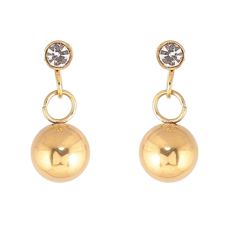 Сережки Xuping TTM Stainless Steel колір 14К пусети «Підвіски з кульками» фото №17