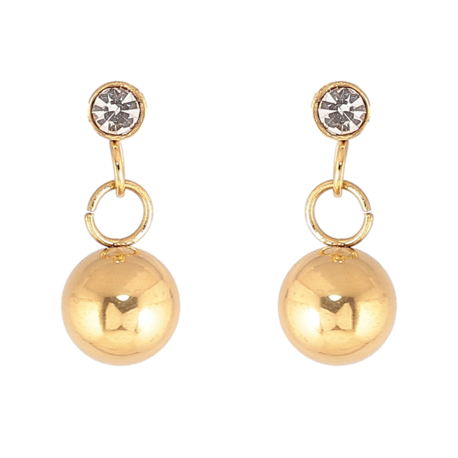 Сережки Xuping TTM Stainless Steel колір 14К пусети «Підвіски з кульками» фото №1 Сережки Xuping TTM Stainless Steel колір 14К пусети «Підвіски з кульками» фото №1