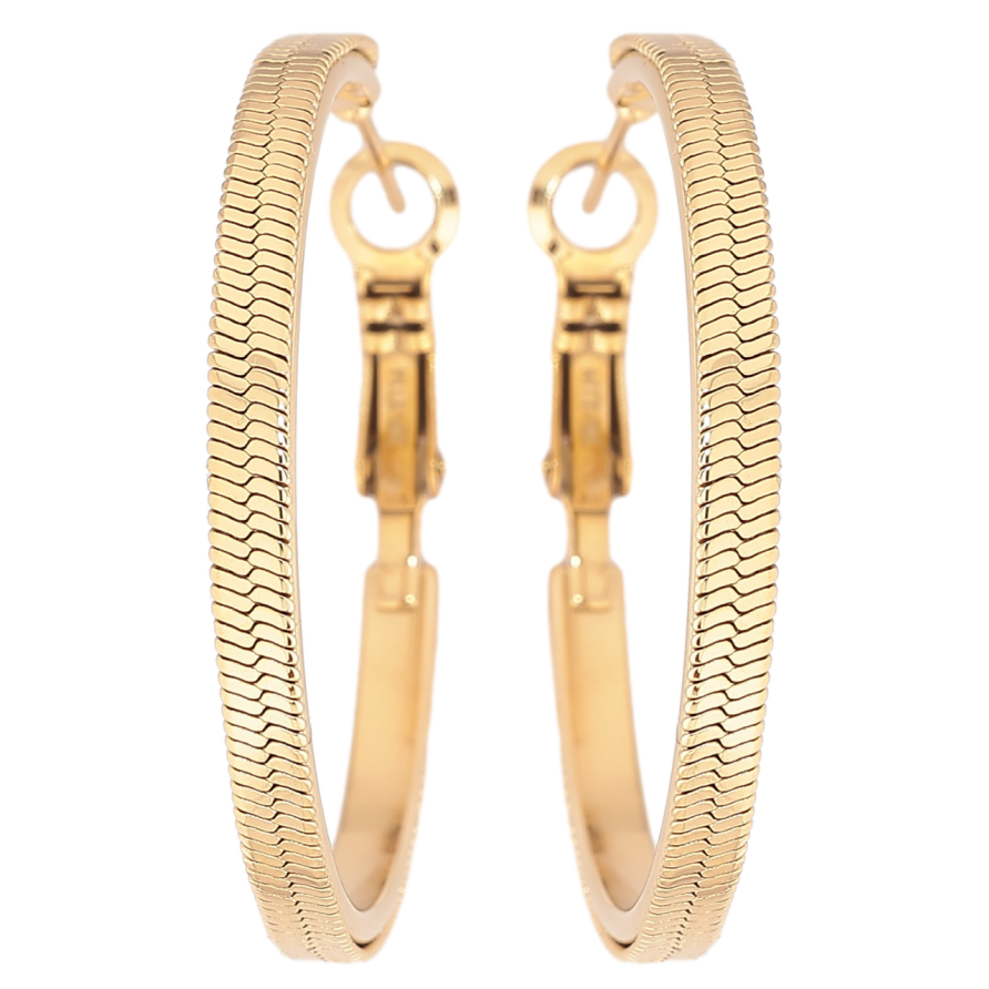 Сережки Xuping TTM Stainless Steel колір 14К кільця (конго) «Декоративний візерунок» ø 3,5 см фото №1 Сережки Xuping TTM Stainless Steel колір 14К кільця (конго) «Декоративний візерунок» ø 3,5 см фото №1