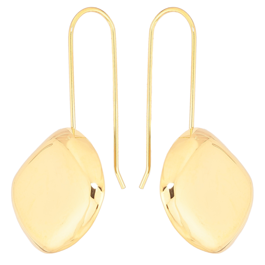 Сережки Xuping TTM Stainless Steel колір 14К французький замок «Ромби на дужках» фото №1 Сережки Xuping TTM Stainless Steel колір 14К французький замок «Ромби на дужках» фото №1