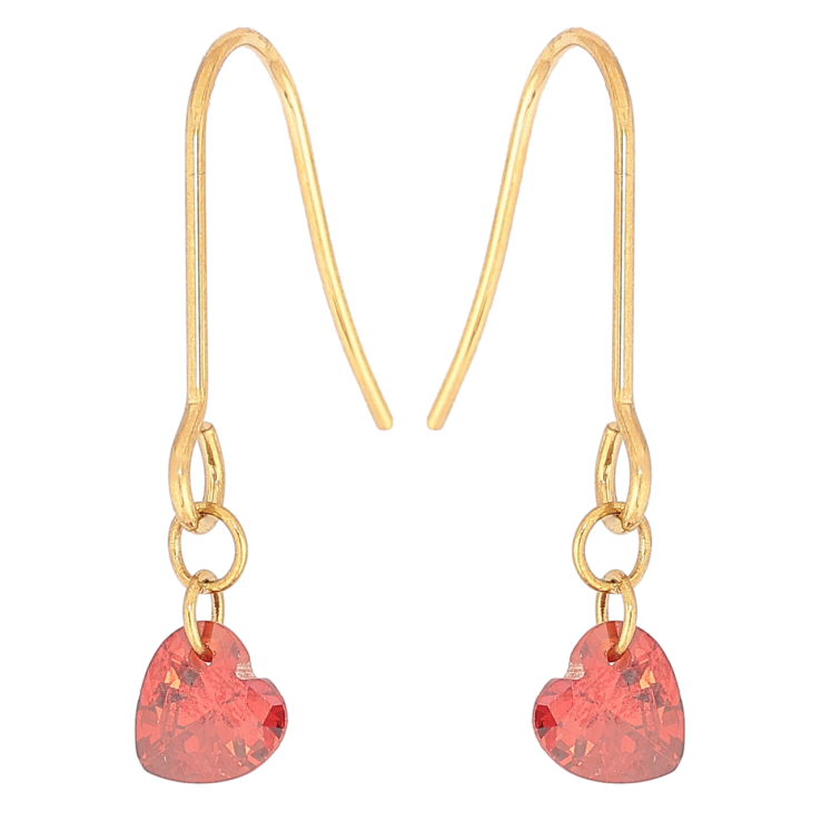 Серьги Xuping TTM Stainless Steel цвет 14К французский замок Красные кристальные сердечки фото №16 Серьги Xuping TTM Stainless Steel цвет 14К французский замок Красные кристальные сердечки фото №16