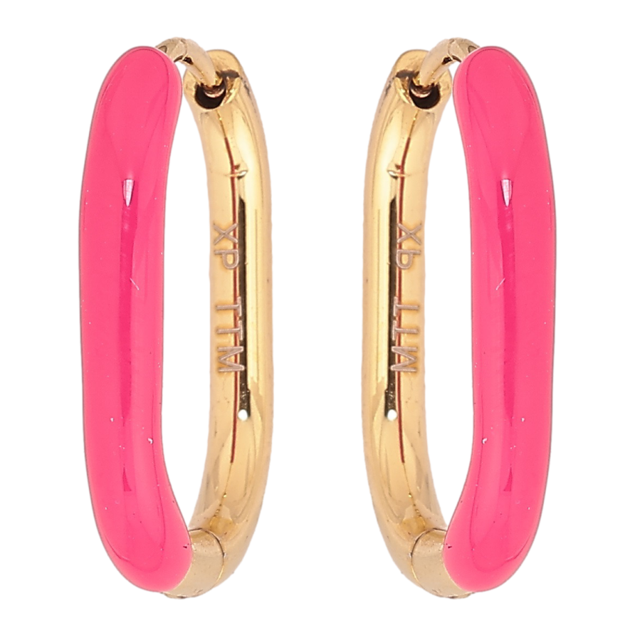 Серьги Xuping TTM Stainless Steel цвет 14К колечки Покраска розовой эмалью фото №1 Серьги Xuping TTM Stainless Steel цвет 14К колечки Покраска розовой эмалью фото №1