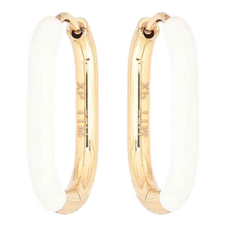 Серьги Xuping TTM Stainless Steel цвет 14К колечки Покраска белой эмалью фото №17