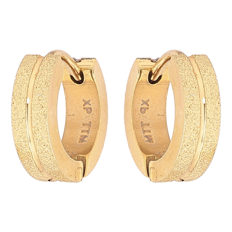 Серьги Xuping TTM Stainless Steel цвет 14К колечки Узор шагренью фото №1