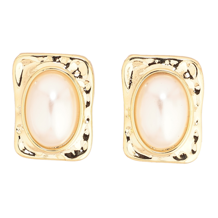 Серьги Xuping Позолота 14K пусеты Прямоугольные с жемчужными вставками фото №24