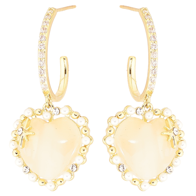 Серьги Xuping Позолота 14K пусеты Сердечки фото №1