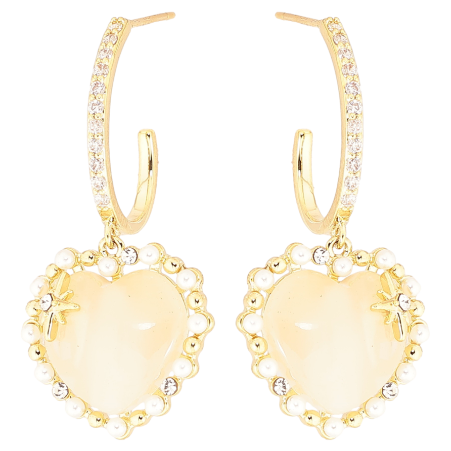 Серьги Xuping Позолота 14K пусеты Сердечки фото №1