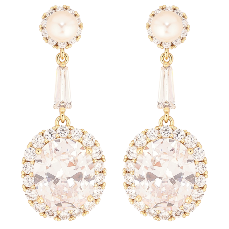 Серьги Xuping Позолота 14K пусеты Подвески с фианитами в обрамлении циркония фото №1