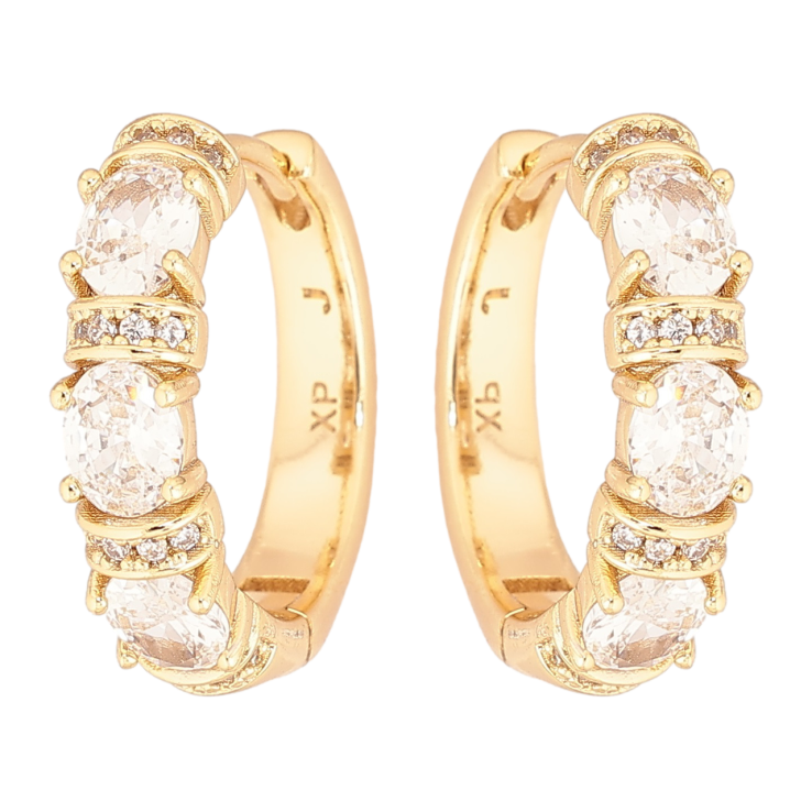 Сережки Xuping Позолота 14K колечка «Кришталевий блиск» фото №19 Сережки Xuping Позолота 14K колечка «Кришталевий блиск» фото №19