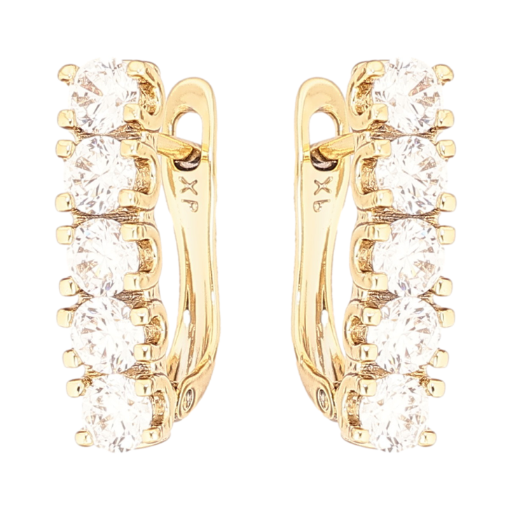 Сережки Xuping Позолота 14K англійський замок «Доріжки кристалів» фото №20 Сережки Xuping Позолота 14K англійський замок «Доріжки кристалів» фото №20