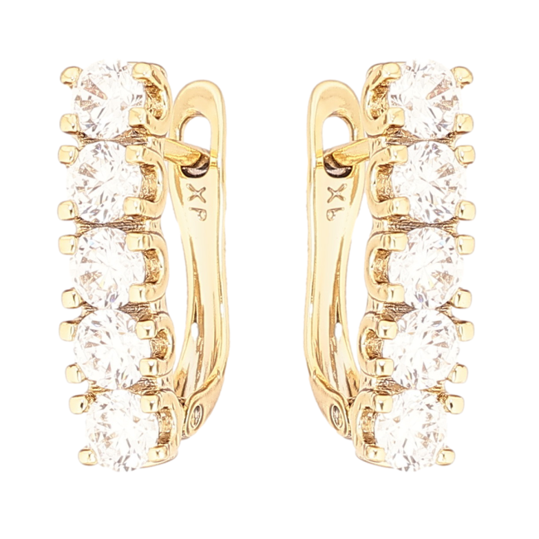 Серьги Xuping Позолота 14K английский замок Дорожки кристаллов фото №1