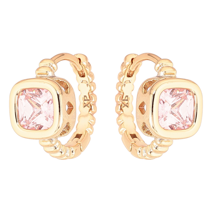 Сережки Xuping Позолота 18K колечка «Рожеві кристали» фото №17 Сережки Xuping Позолота 18K колечка «Рожеві кристали» фото №17