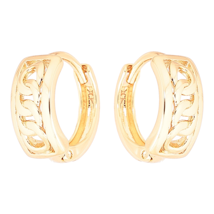 Сережки Xuping Позолота 18K колечка «Візерунок ланцюжок» фото №21 Сережки Xuping Позолота 18K колечка «Візерунок ланцюжок» фото №21