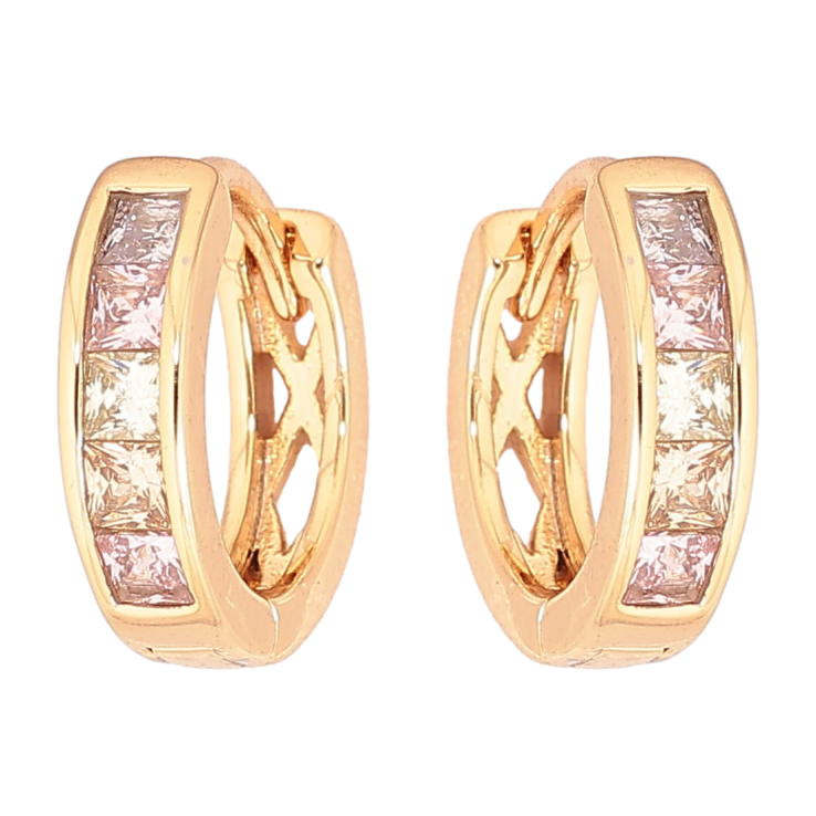 Серьги Xuping Позолота 18K колечки Дорожки разноцветных кристаллов фото №11 Серьги Xuping Позолота 18K колечки Дорожки разноцветных кристаллов фото №11