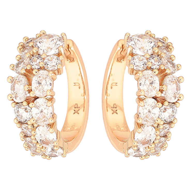 Сережки Xuping Позолота 18K колечка «Інкрустація кристалами» фото №15