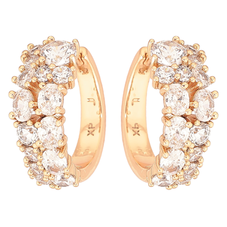 Серьги Xuping Позолота 18K колечки Инкрустация кристаллами фото №5 Серьги Xuping Позолота 18K колечки Инкрустация кристаллами фото №5