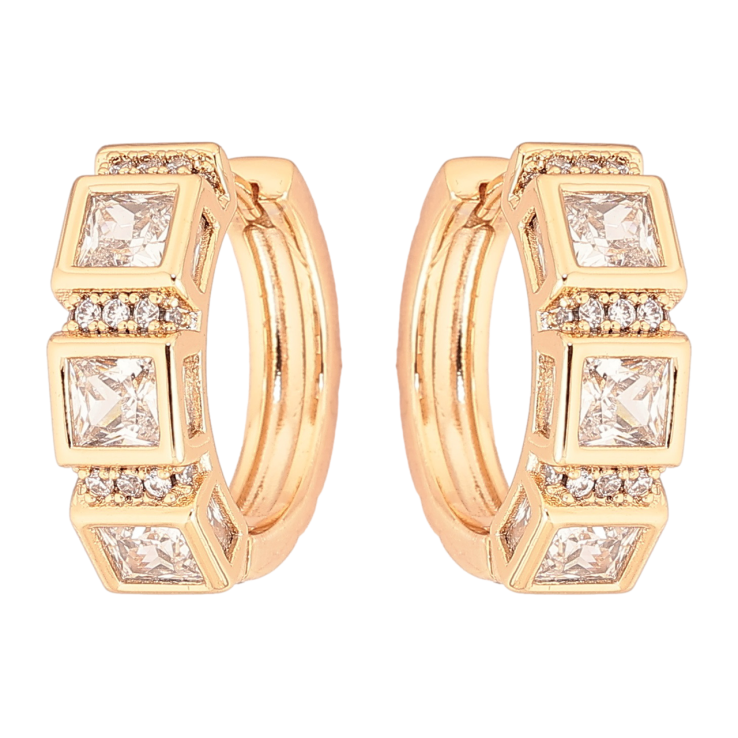 Сережки Xuping Позолота 18K колечка «Інкрустація кристалами» фото №14