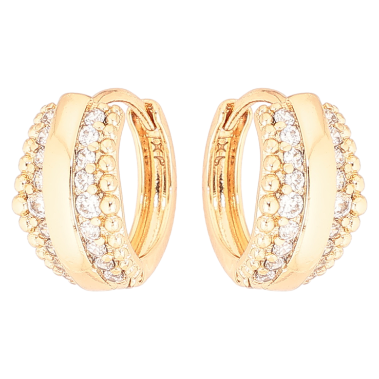 Сережки Xuping Позолота 18K колечка «Візерунок з кристалів» фото №3