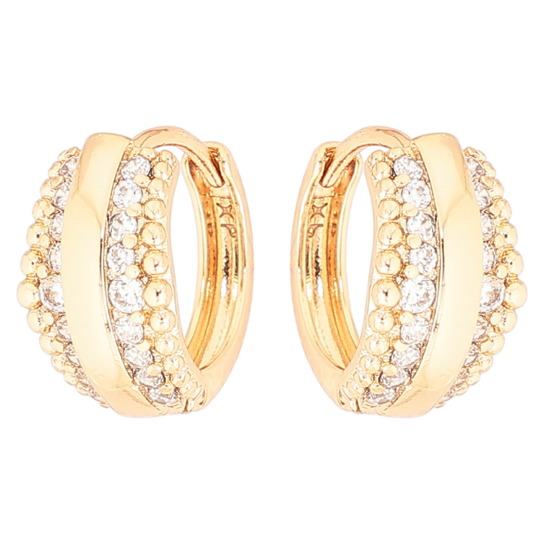 Сережки Xuping Позолота 18K колечка «Візерунок з кристалів» фото №1