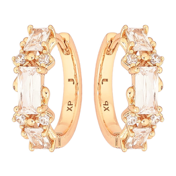 Сережки Xuping Позолота 18K колечка «Візерунок з кристалів» фото №8