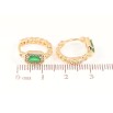 Сережки Xuping Позолота 18K колечка «Візерунок ланцюжок з зеленым кристалом» фото №2 Сережки Xuping Позолота 18K колечка «Візерунок ланцюжок з зеленым кристалом» фото №2