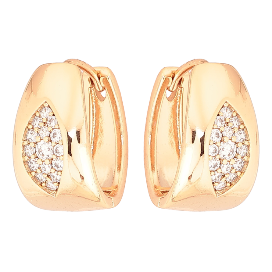 Серьги Xuping Позолота 18K колечки Узор с кристаллами фото №1 Серьги Xuping Позолота 18K колечки Узор с кристаллами фото №1