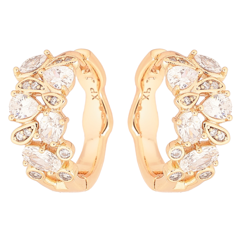 Серьги Xuping Позолота 18K колечки Кристальный узор фото №1 Серьги Xuping Позолота 18K колечки Кристальный узор фото №1