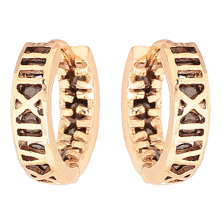 Сережки Xuping Позолота 18K колечка «Римські цифри з чорними кристалами» ø 15мм фото №18 Сережки Xuping Позолота 18K колечка «Римські цифри з чорними кристалами» ø 15мм фото №18