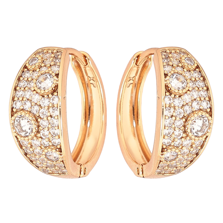 Сережки Xuping Позолота 18K колечка «Інкрустація кристалами» фото №17