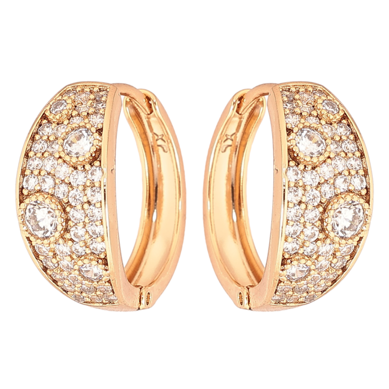 Сережки Xuping Позолота 18K колечка «Інкрустація кристалами» фото №5 Сережки Xuping Позолота 18K колечка «Інкрустація кристалами» фото №5