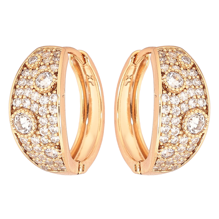 Сережки Xuping Позолота 18K колечка «Інкрустація кристалами» фото №1 Сережки Xuping Позолота 18K колечка «Інкрустація кристалами» фото №1