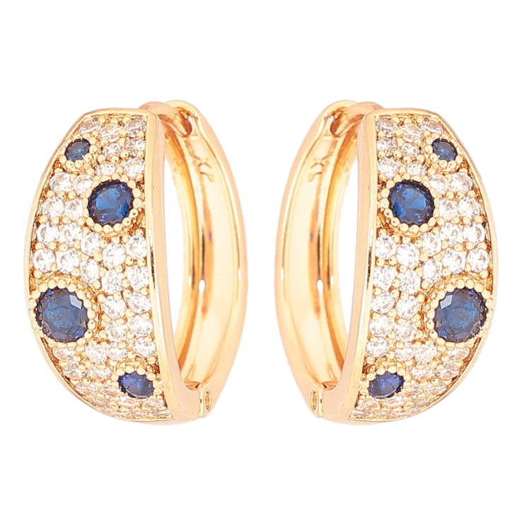 Сережки Xuping Позолота 18K колечка «Інкрустація кристалами» фото №11 Сережки Xuping Позолота 18K колечка «Інкрустація кристалами» фото №11