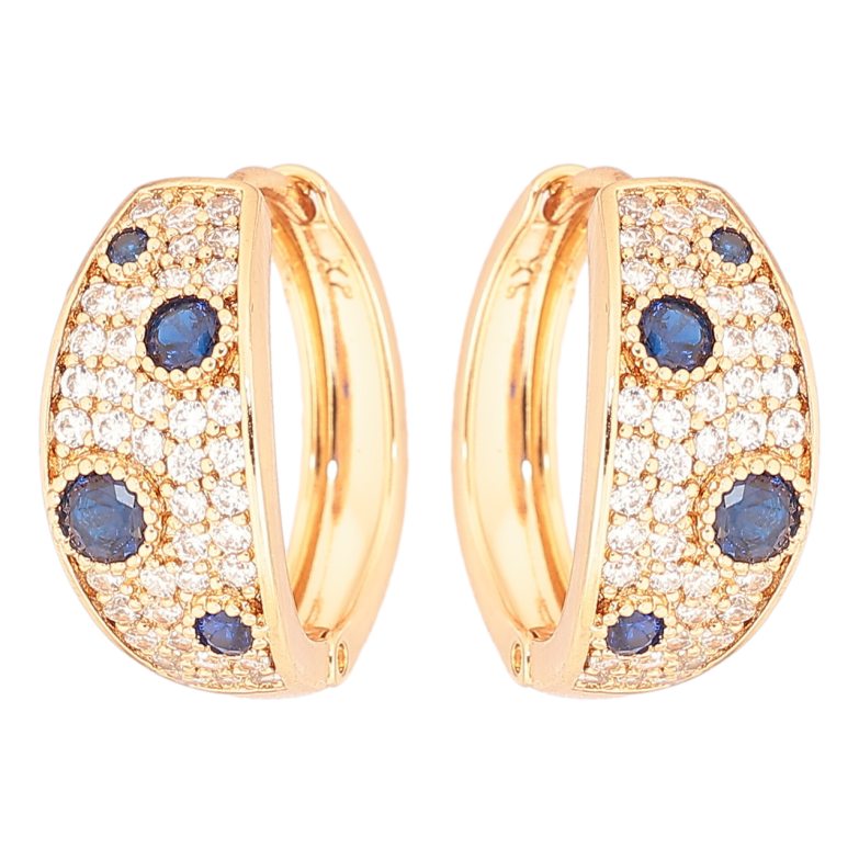 Сережки Xuping Позолота 18K колечка «Інкрустація кристалами» фото №1