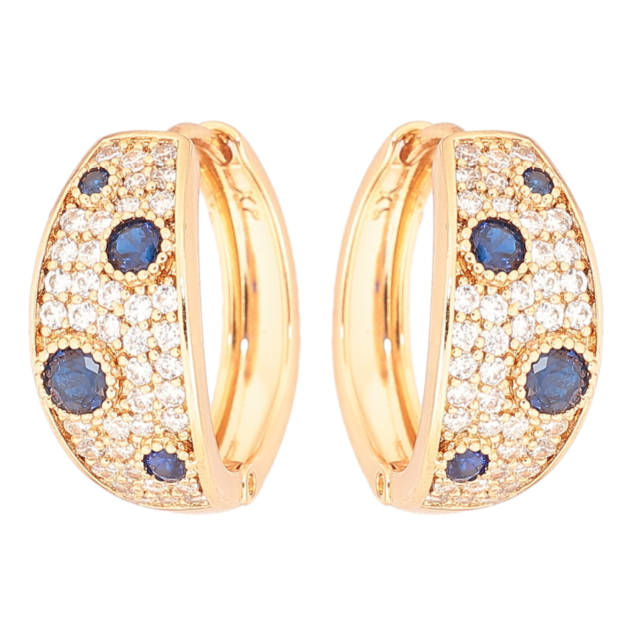 Сережки Xuping Позолота 18K колечка «Інкрустація кристалами» фото №1