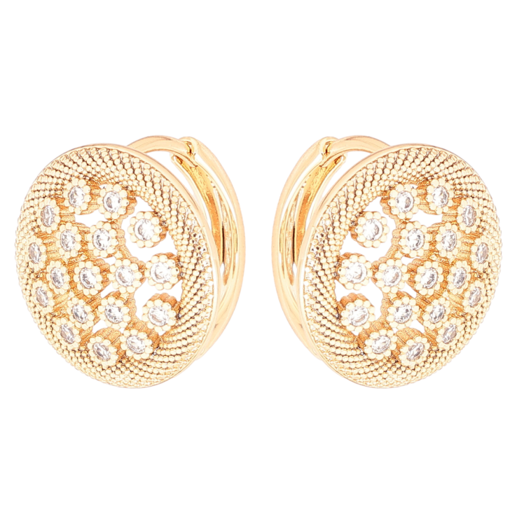 Сережки Xuping Позолота 18K колечка «Декоративний візерунок з кристалами» фото №22