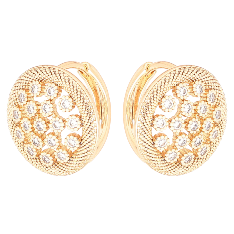 Серьги Xuping Позолота 18K колечки Декоративный узор с кристаллами фото №1
