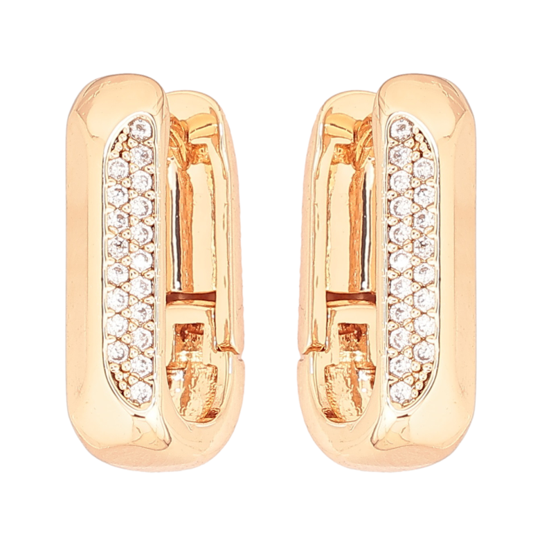 Сережки Xuping Позолота 18K колечка «Візерунок з кристалами» фото №1