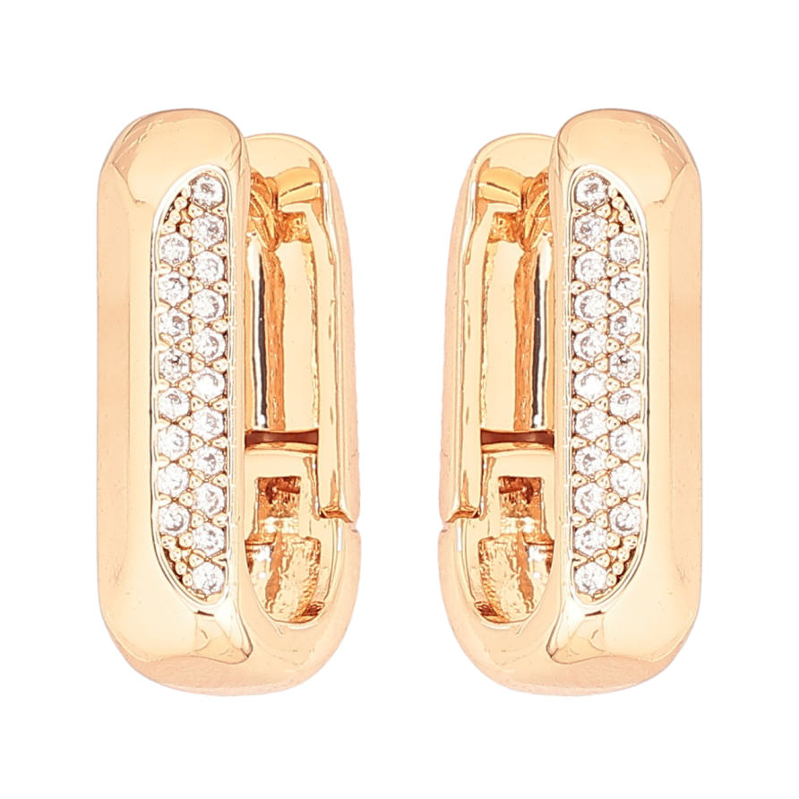 Сережки Xuping Позолота 18K колечка «Візерунок з кристалами» фото №1