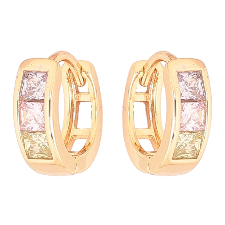 Сережки Xuping Позолота 18K колечка «Доріжки різнокольорових кристалів» фото №22 Сережки Xuping Позолота 18K колечка «Доріжки різнокольорових кристалів» фото №22