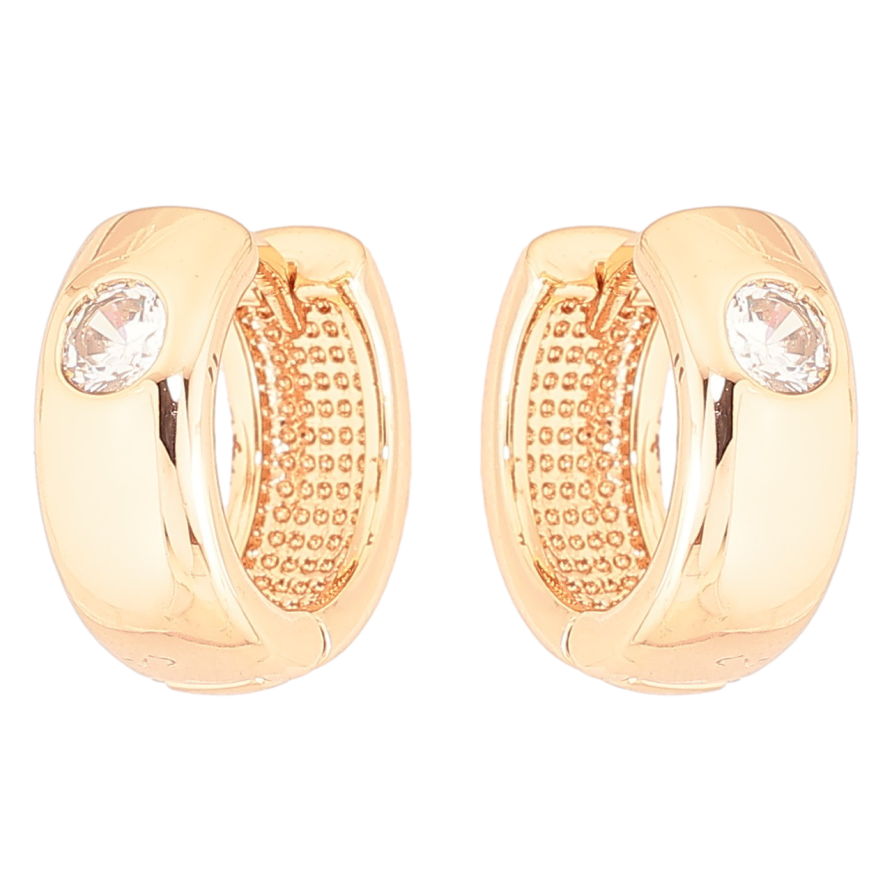 Сережки Xuping Позолота 18K колечка «Вставки кристалів» фото №1 Сережки Xuping Позолота 18K колечка «Вставки кристалів» фото №1