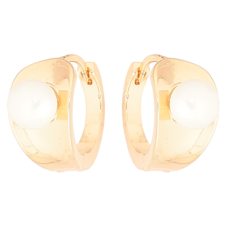 Сережки Xuping Позолота 18K колечка «Візерунок з перлинами» фото №1