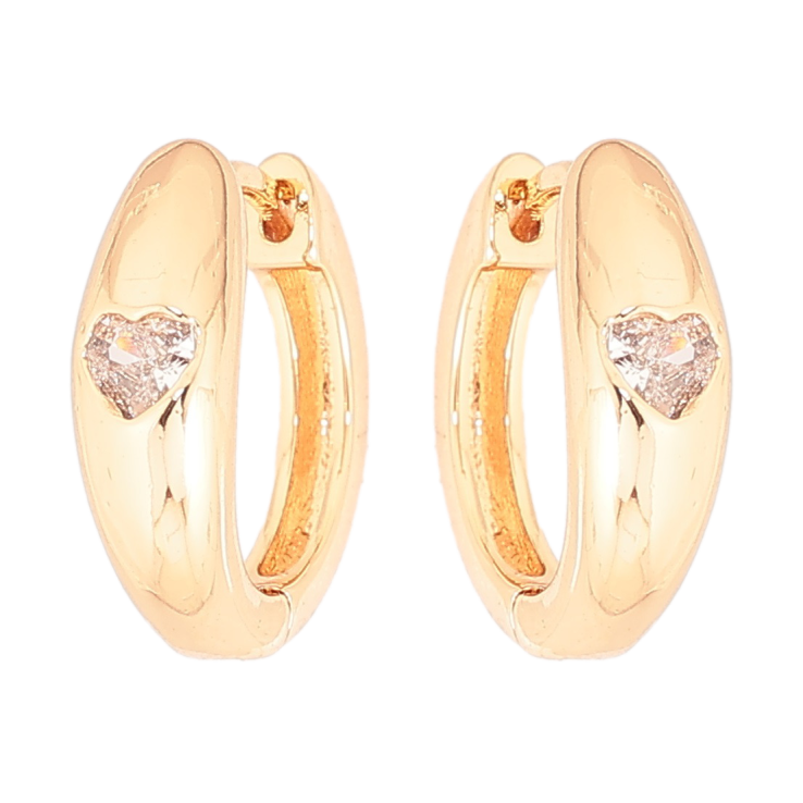 Сережки Xuping Позолота 18K колечка «Кришталеві сердечка» фото №4 Сережки Xuping Позолота 18K колечка «Кришталеві сердечка» фото №4