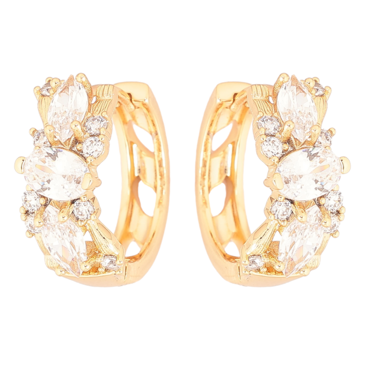 Сережки Xuping Позолота 18K колечка «Розсип кристалів» фото №16 Сережки Xuping Позолота 18K колечка «Розсип кристалів» фото №16