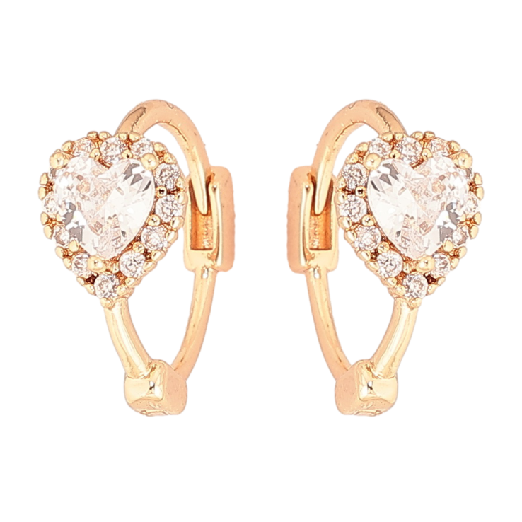 Сережки Xuping Позолота 18K колечка «Кристальні сердечка» фото №3 Сережки Xuping Позолота 18K колечка «Кристальні сердечка» фото №3