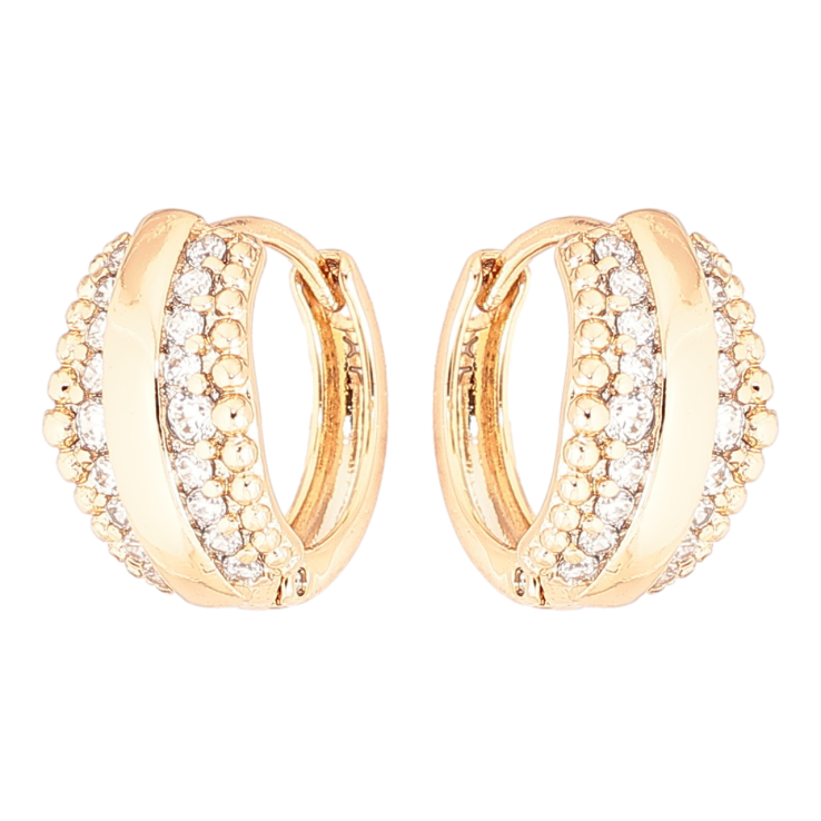 Сережки Xuping Позолота 18K колечка «Візерунок з доріжками кристалів» фото №9