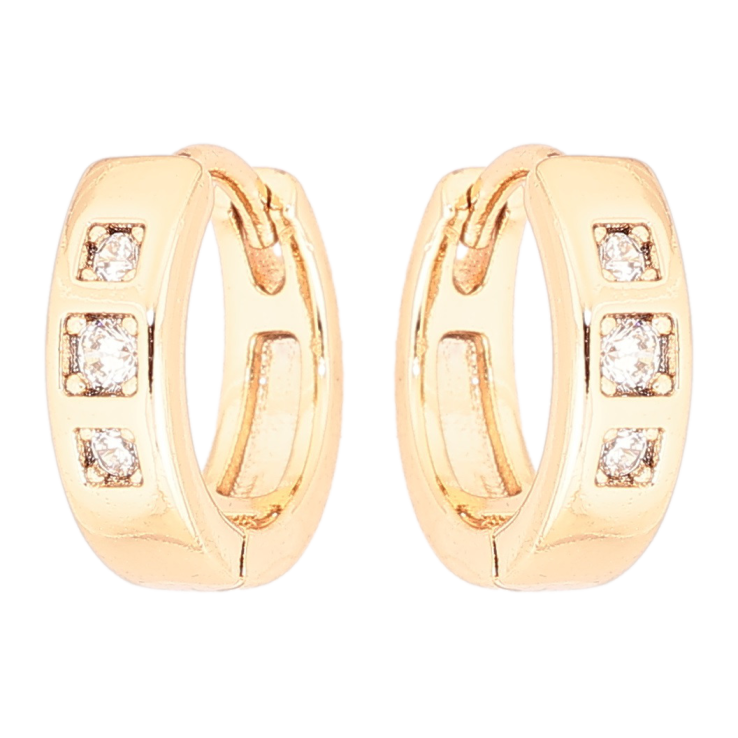 Сережки Xuping Позолота 18K колечка «Три кристали» фото №15 Сережки Xuping Позолота 18K колечка «Три кристали» фото №15